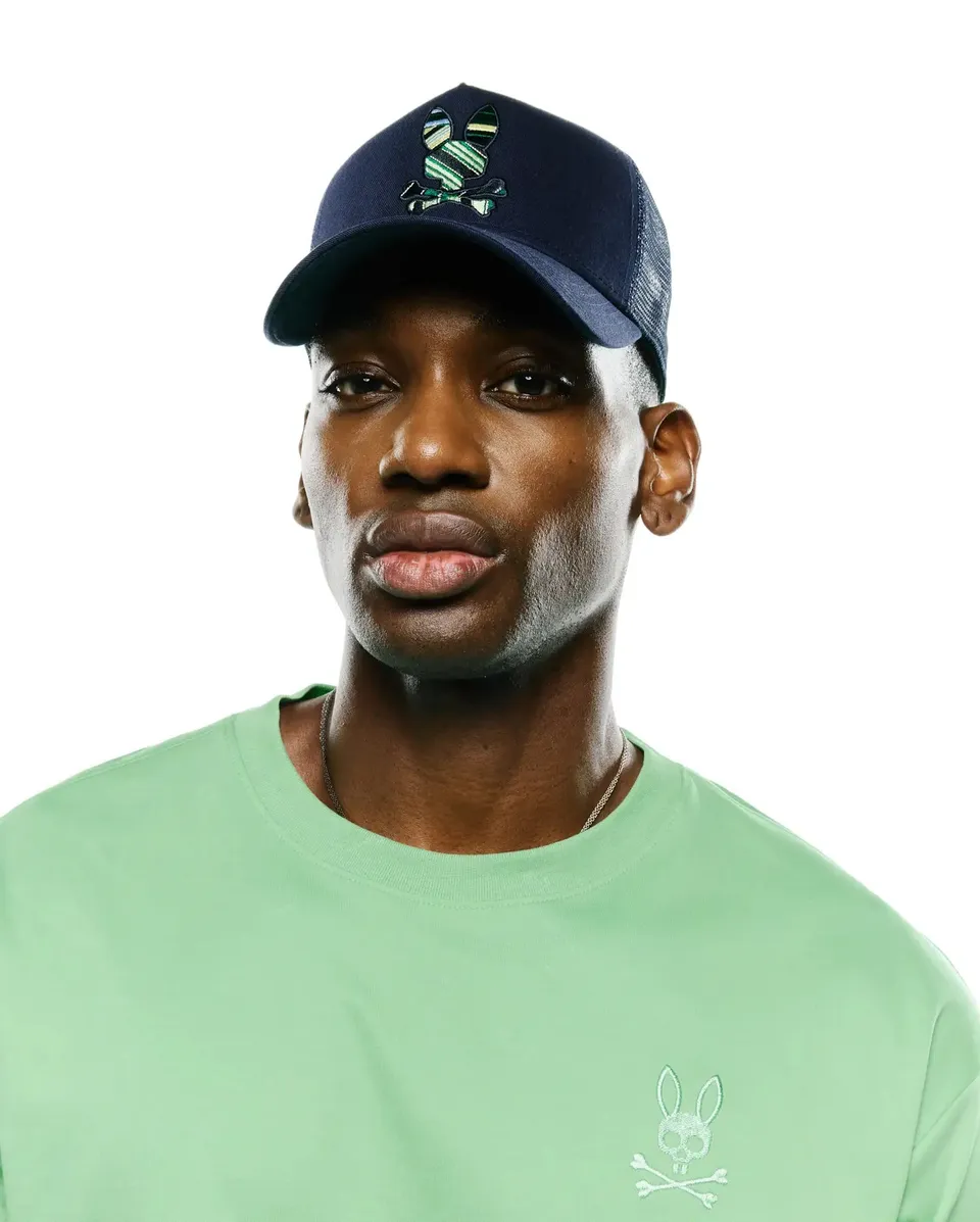 Psycho Bunny Accessories MEN'S DREW TRUCKER CAP MO1500129 cappellino blu