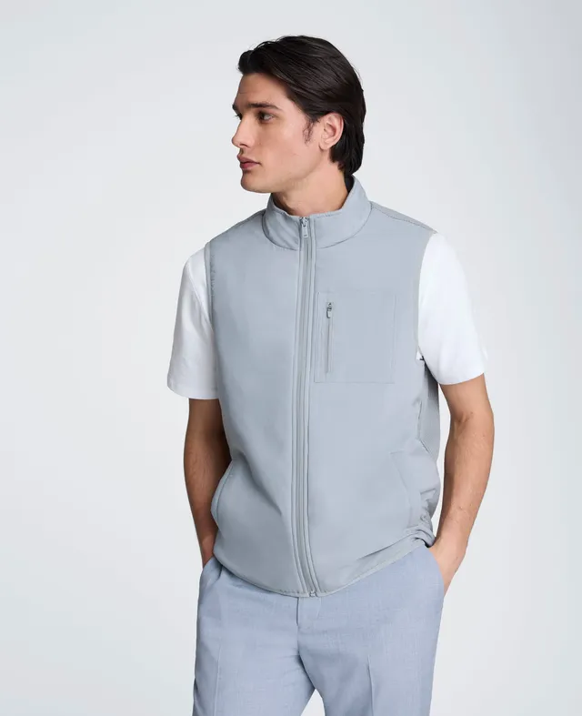 Kenneth Cole Reaction Clothing Mixed Media Vest gilet uomo grigio imbottito