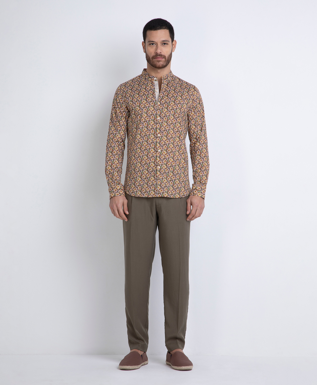 Markup Uomo Camicie Camicia in popeline fiorato camicia manica lunga