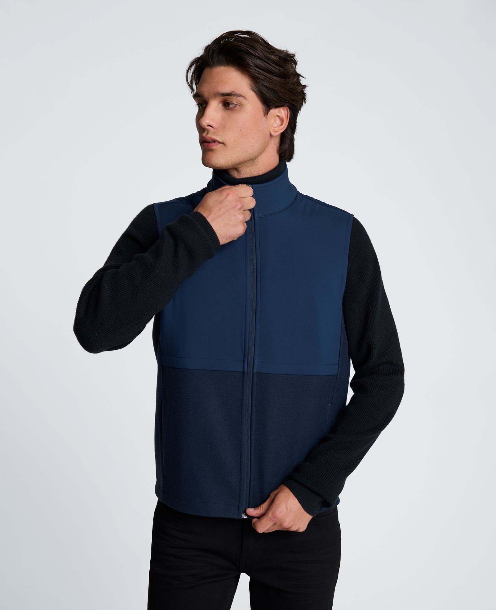 Kenneth Cole Reaction Clothing Blocked Vest gilet blu navy imbottito