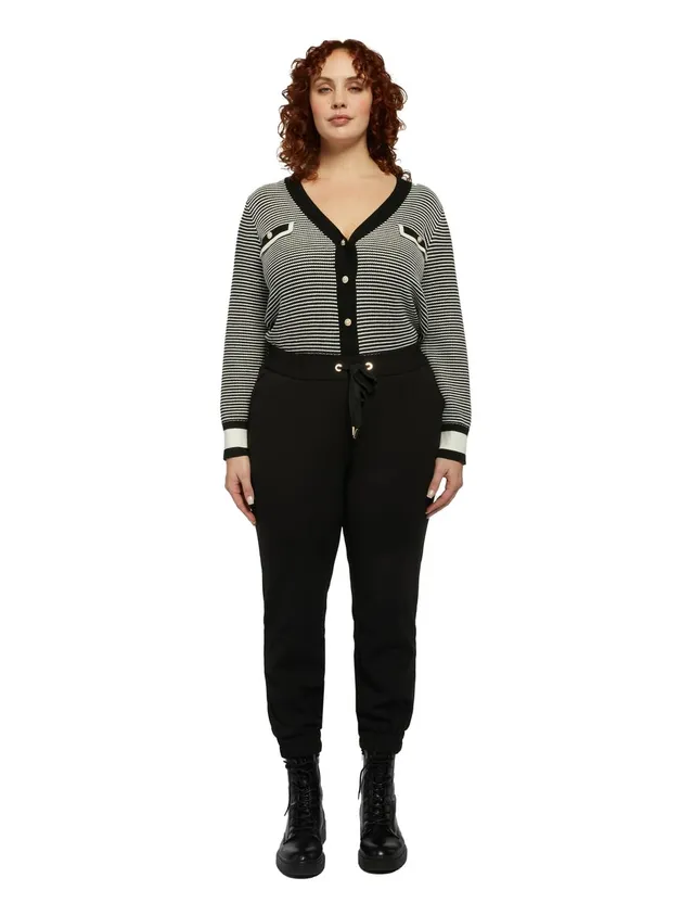 Fiorella Rubino Pantaloni Joggers XL Plus in scuba crêpe