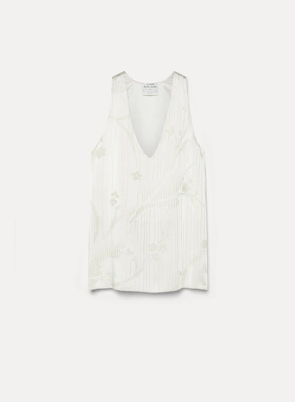 Forte The Lotus top jacquard avorio motivo loto
