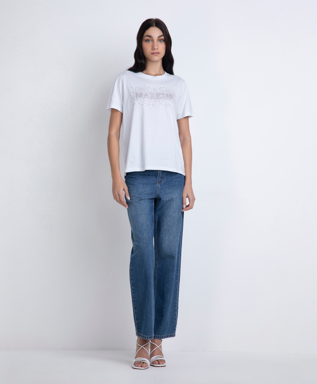 Markup Donna T-Shirt & Felpe T-shirt in jersey con logo di strass