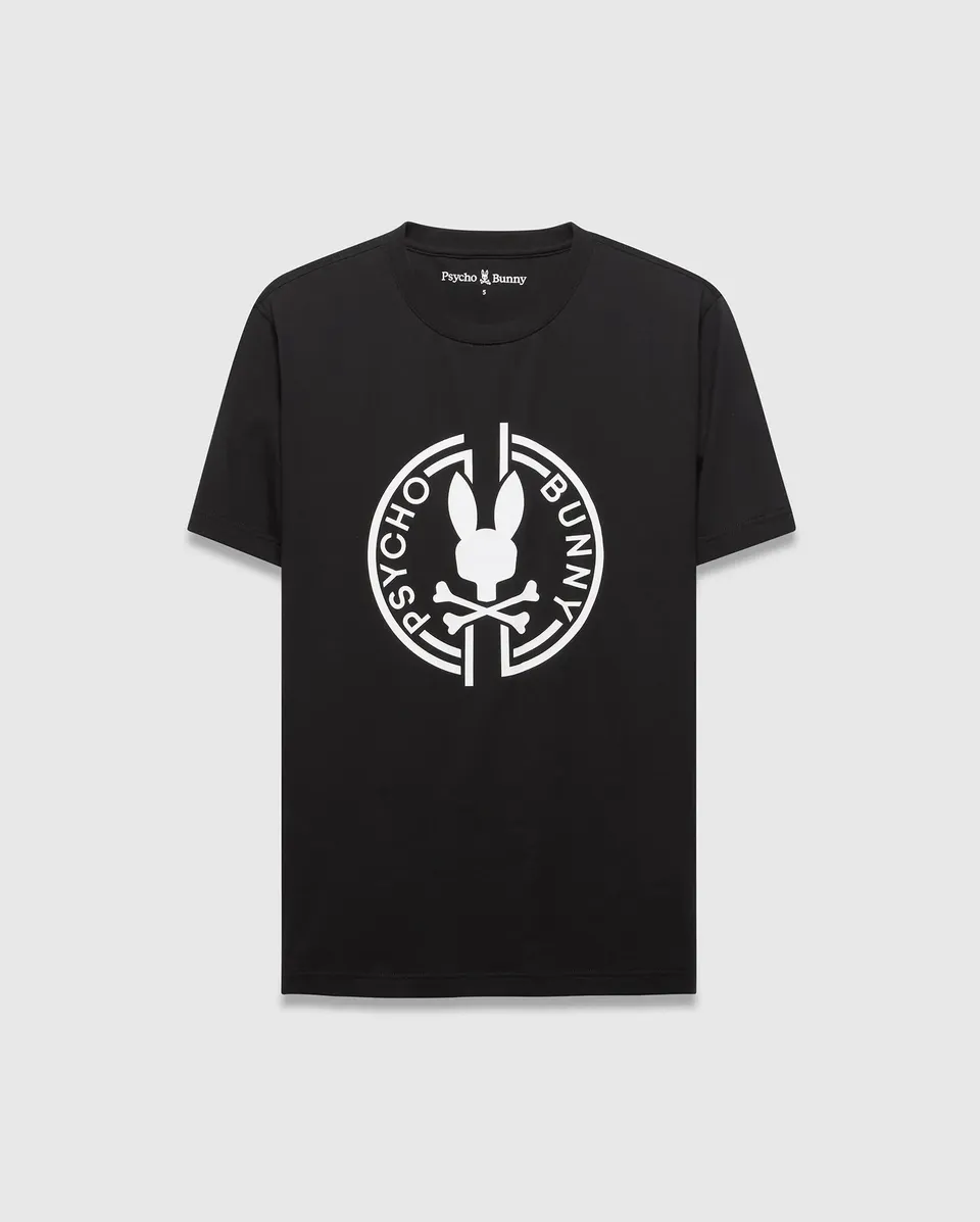 Psycho Bunny Men's Tees MENS SANTA FE GRAPHIC TEE - MT0200611 t-shirt nera cotone
