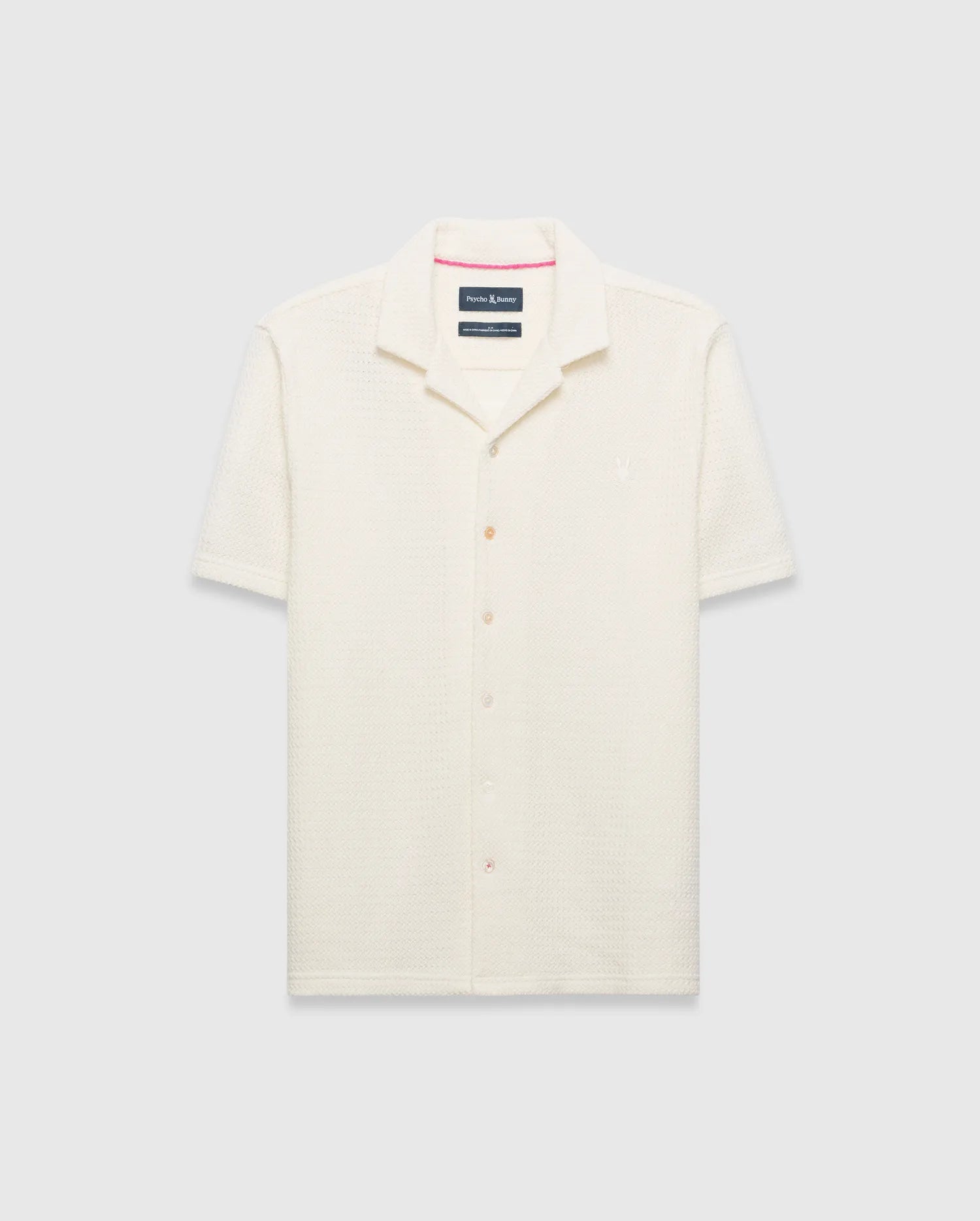 Psycho Bunny Men's Shirts Achille Crochet camicia bianca XXS-XXXL in maglia