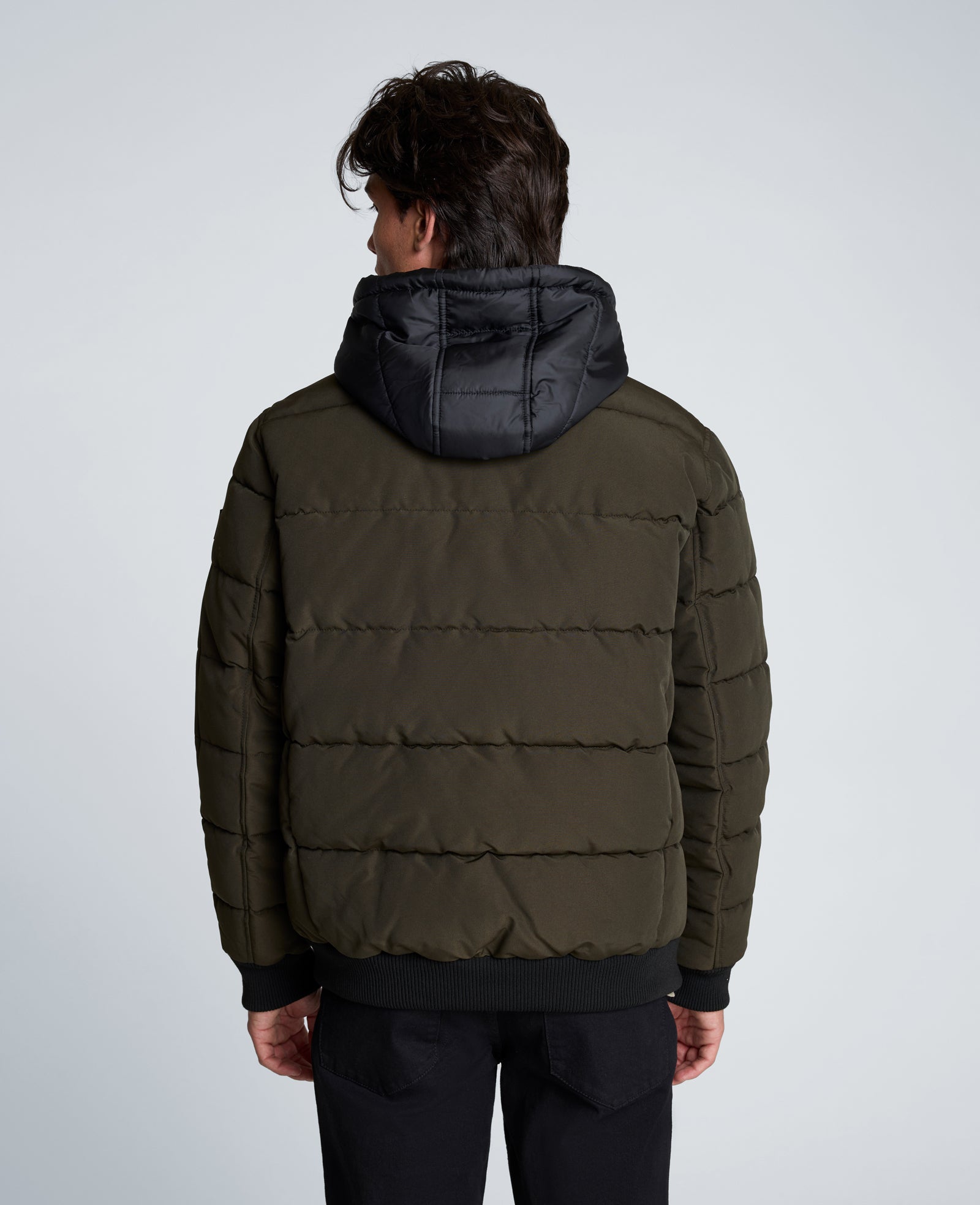Kenneth Cole Reaction Oxford Hood Bomber Jacket giacca verde S con cappuccio