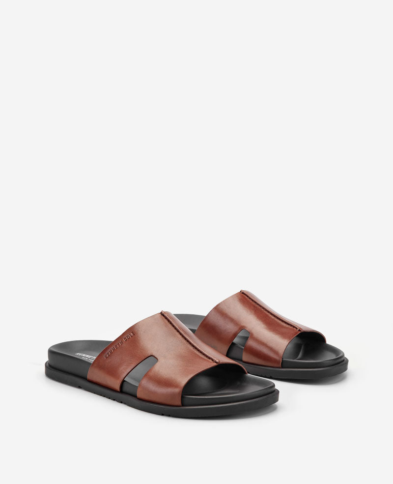 Kenneth Cole Reaction Shoes Willy Leather Sandal sandalo uomo in pelle cognac 7M