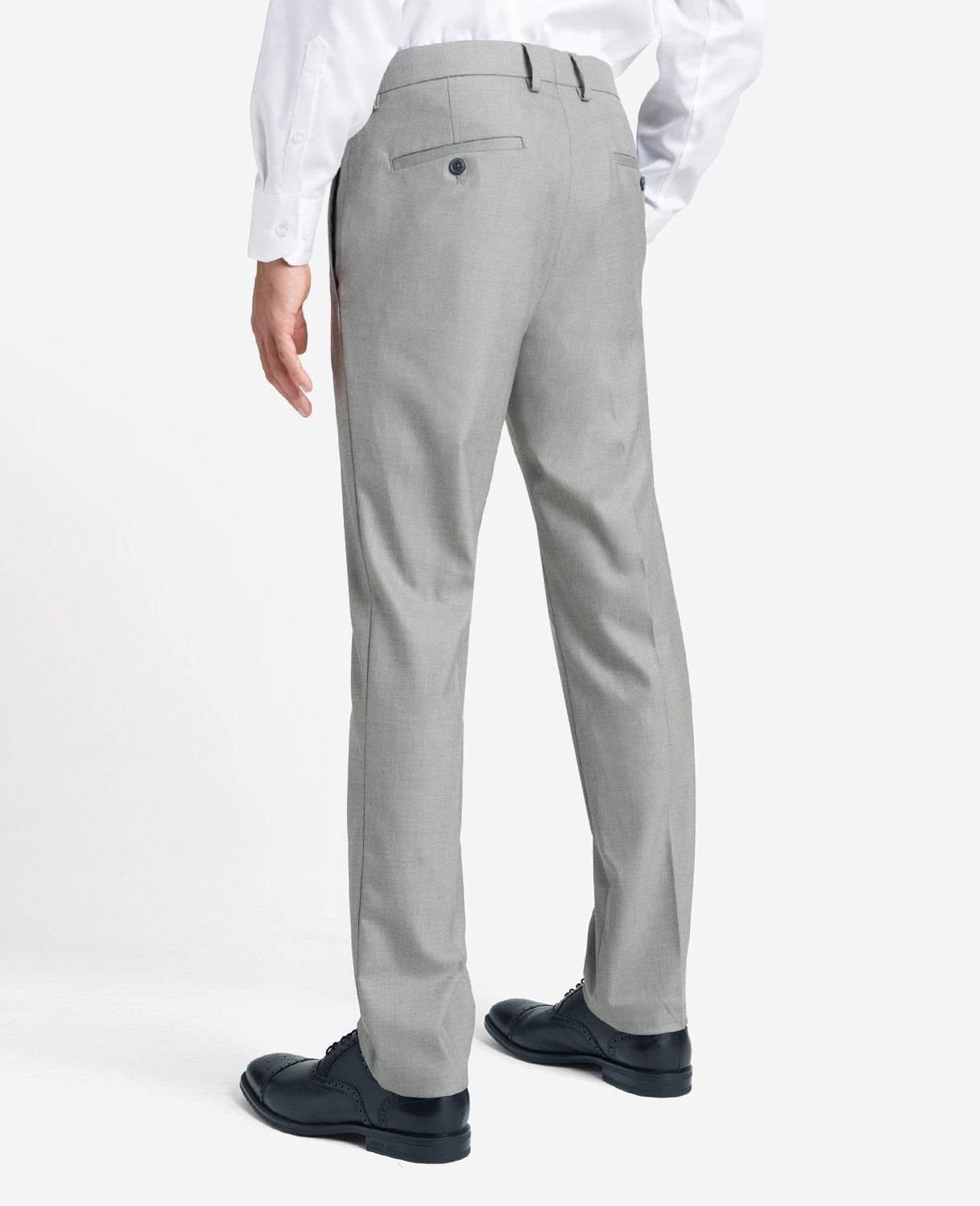Kenneth Cole Reaction Slim-Fit Stretch Twill Dress Pant pantaloni grigi