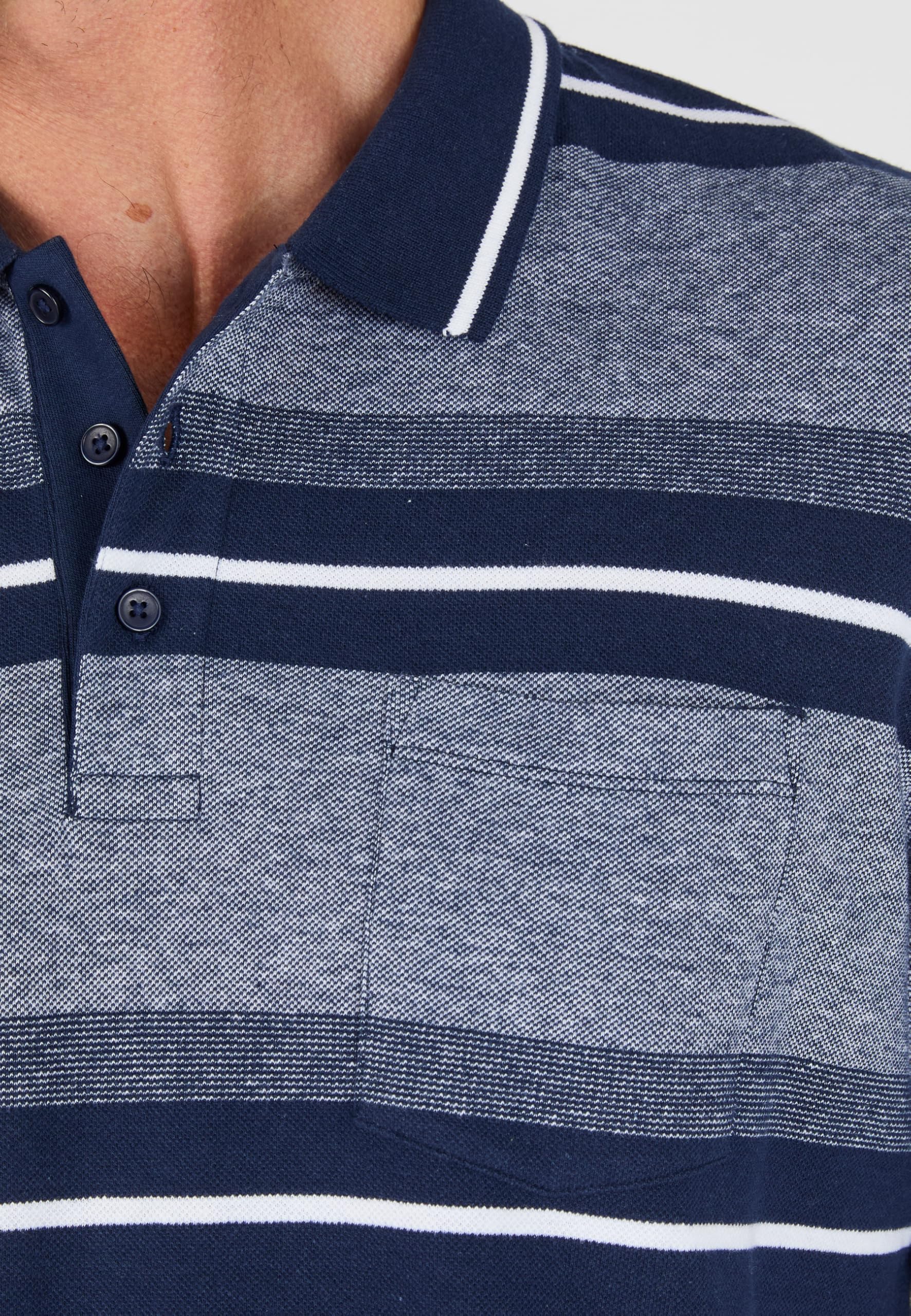 Damart Prêt-à-porter polo uomo manica lunga righe blu marino S
