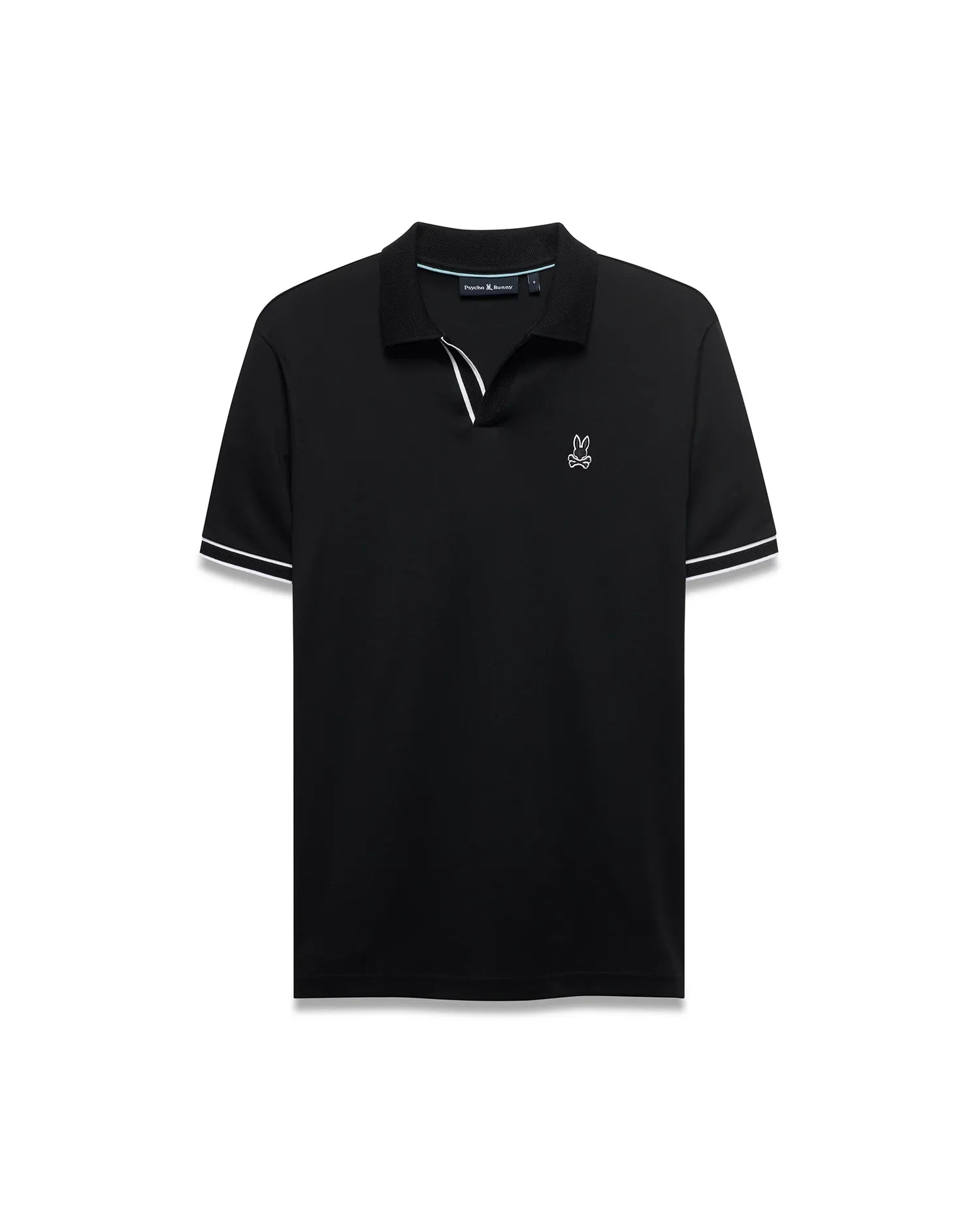 Psycho Bunny Men's Polos Nasser Pima Johnny Polo polo nera cotone Pima