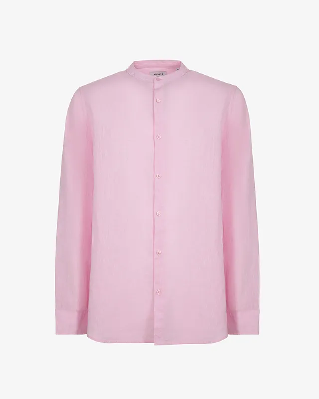 Markup Uomo Camicie Camicia manica lunga collo coreano lino cotone