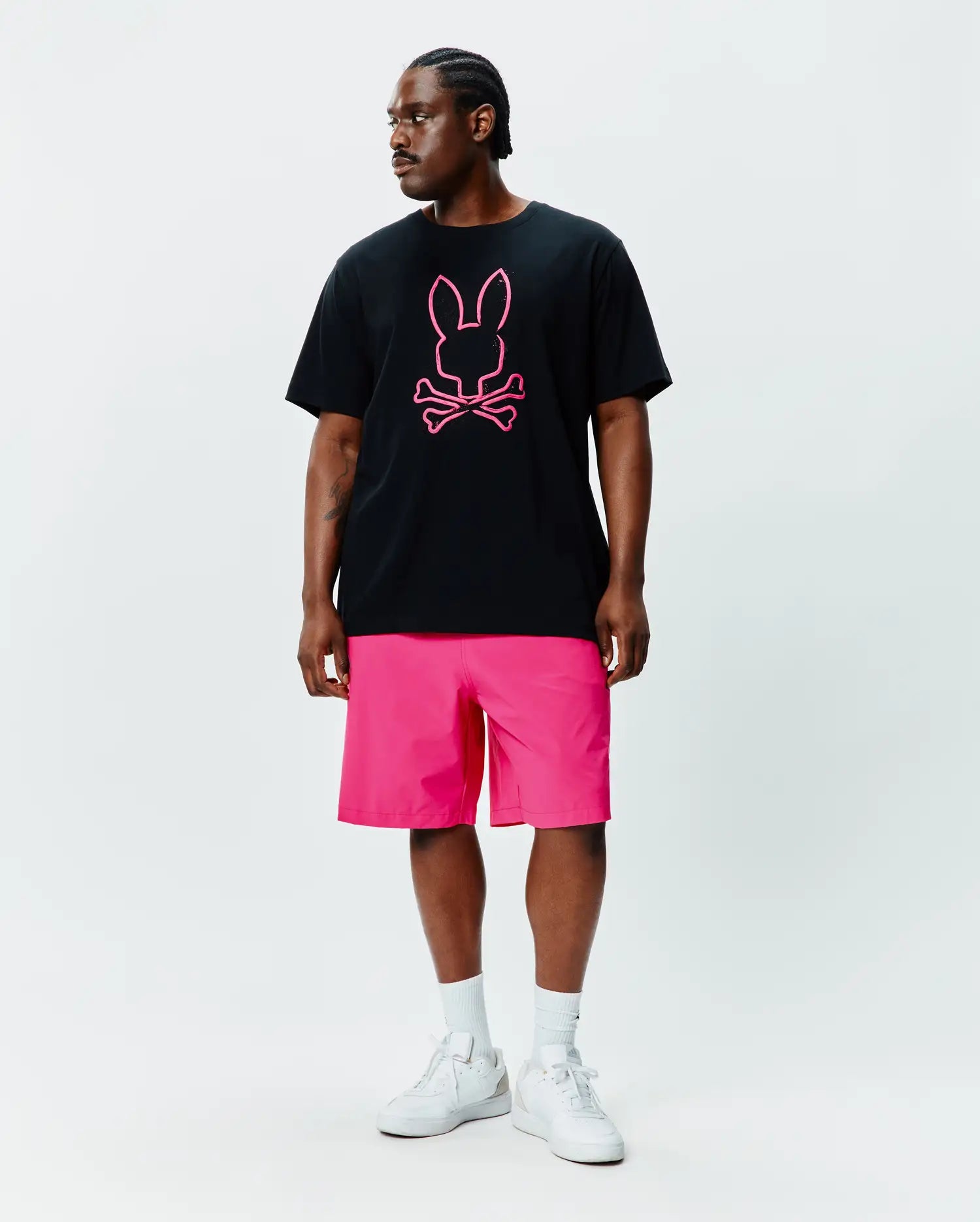 Psycho Bunny Big & Tall Duncan Graphic Tee T-shirt nera 1XL–6XL in Pima