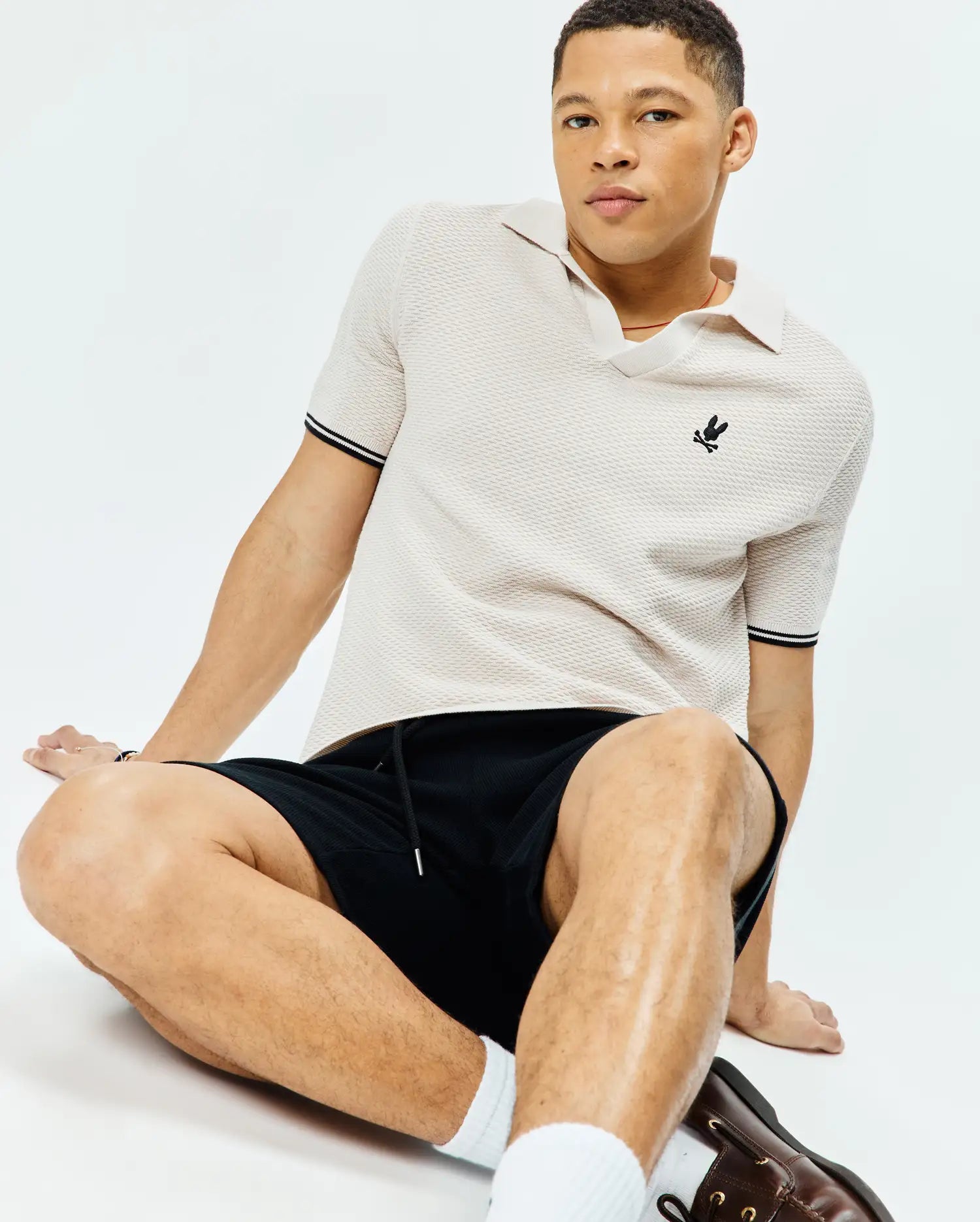 Psycho Bunny Men's Polos Selby Knit Polo MT0100265 polo in cotone naturale