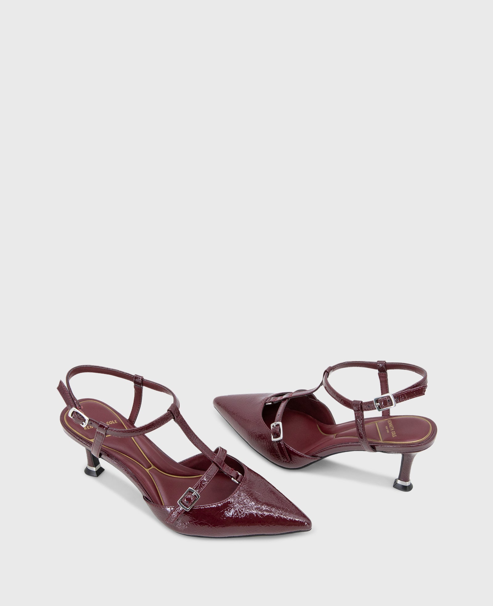 Kenneth Cole Reaction Urka Crinkle Patent slingback tacco cabernet