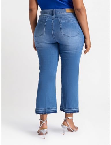 Fiorella Rubino Jeans Cropped, gamba dritta con orlo sfrangiato
