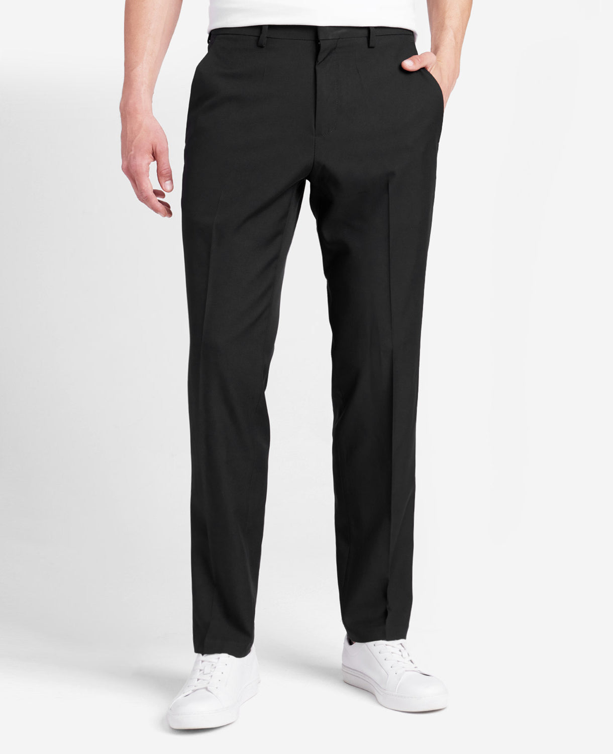 Kenneth Cole Reaction Slim-Fit Stretch Twill Dress Pant pantaloni neri