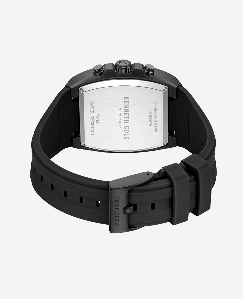 Kenneth Cole Reaction Watches Chronograph Sport Silicone Watch orologio nero silicone