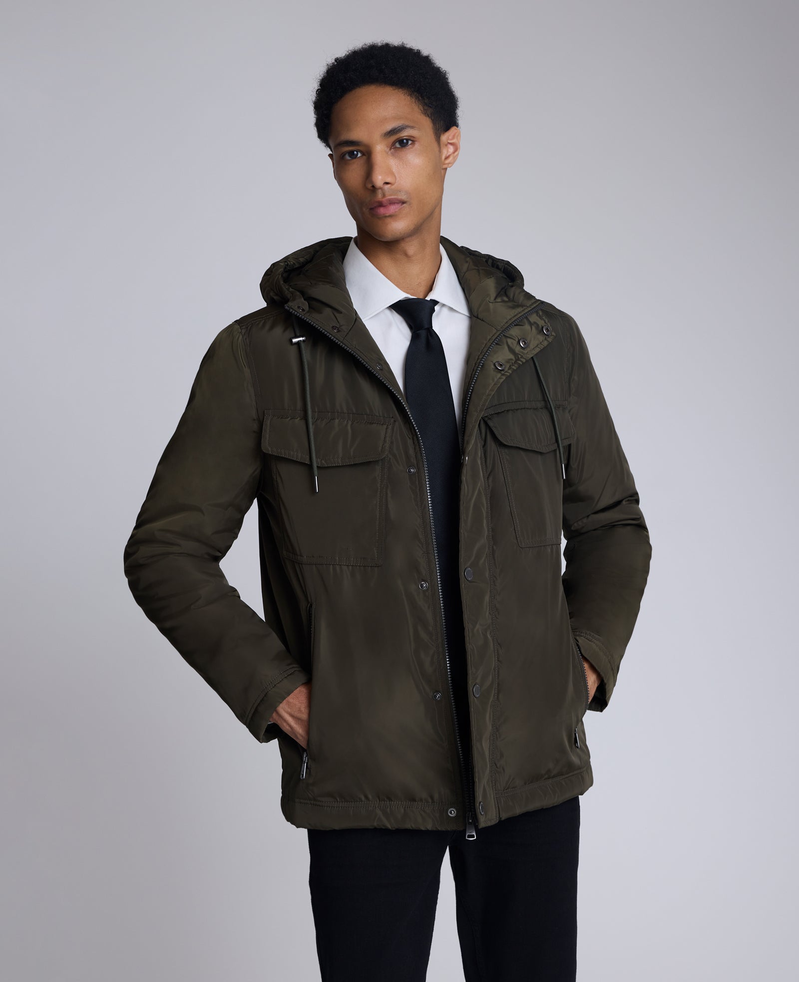Kenneth Cole Reaction Clothing Utlilty Rain giacca oliva S