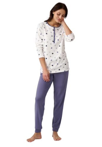 Damart Homewear Thermolactyl Pigiama donna bianco rosa stampato caldo