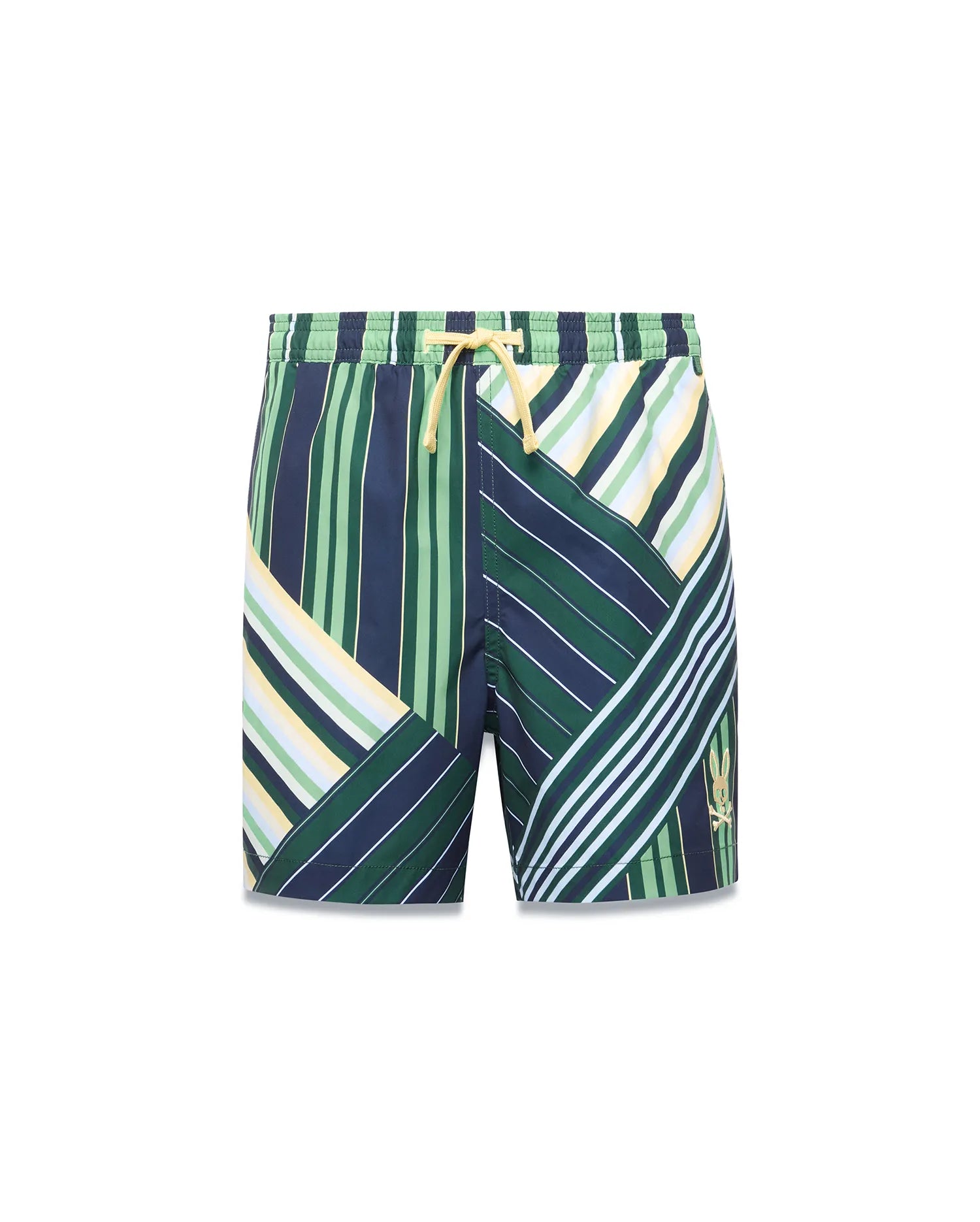 Psycho Bunny Kids Swimwear Drew costume da bagno verde stampato 6 pollici