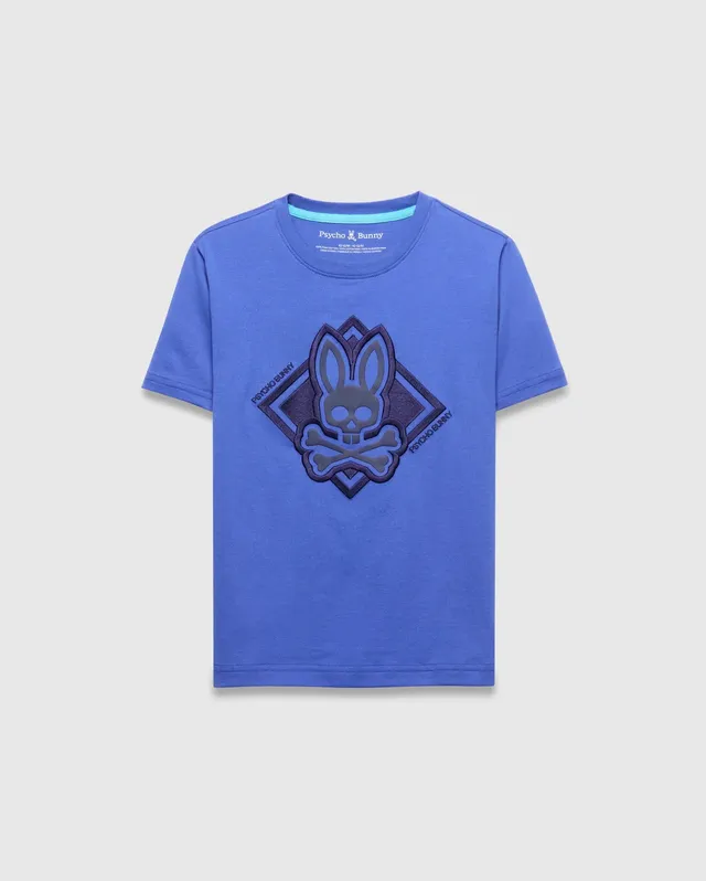 Psycho Bunny Kids Tees Tobias maglietta grafica blu in cotone Pima
