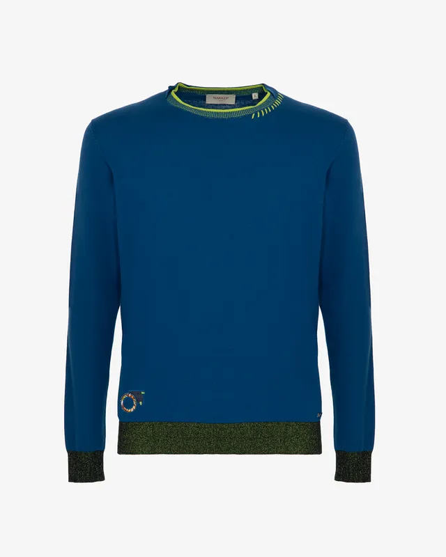 Markup Uomo Maglieria Girocollo inserti in cotone maglione