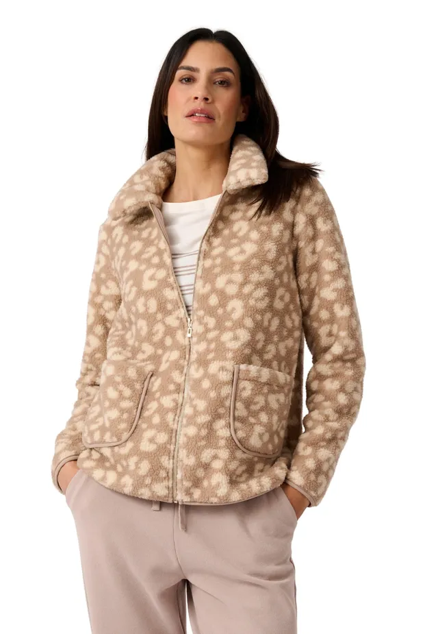 Damart Thermolactyl giacca donna animalier marrone beige