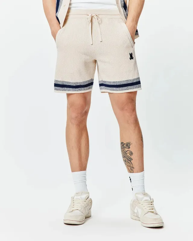 Psycho Bunny Men's Shorts Giles Knit Short 7" shorts beige cotone