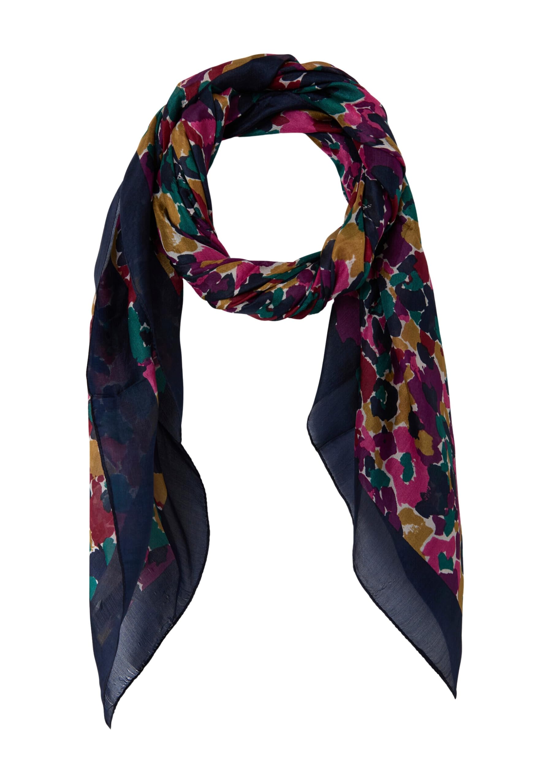 Damart Accessori Foulard Flori in pura seta blu taglia unica