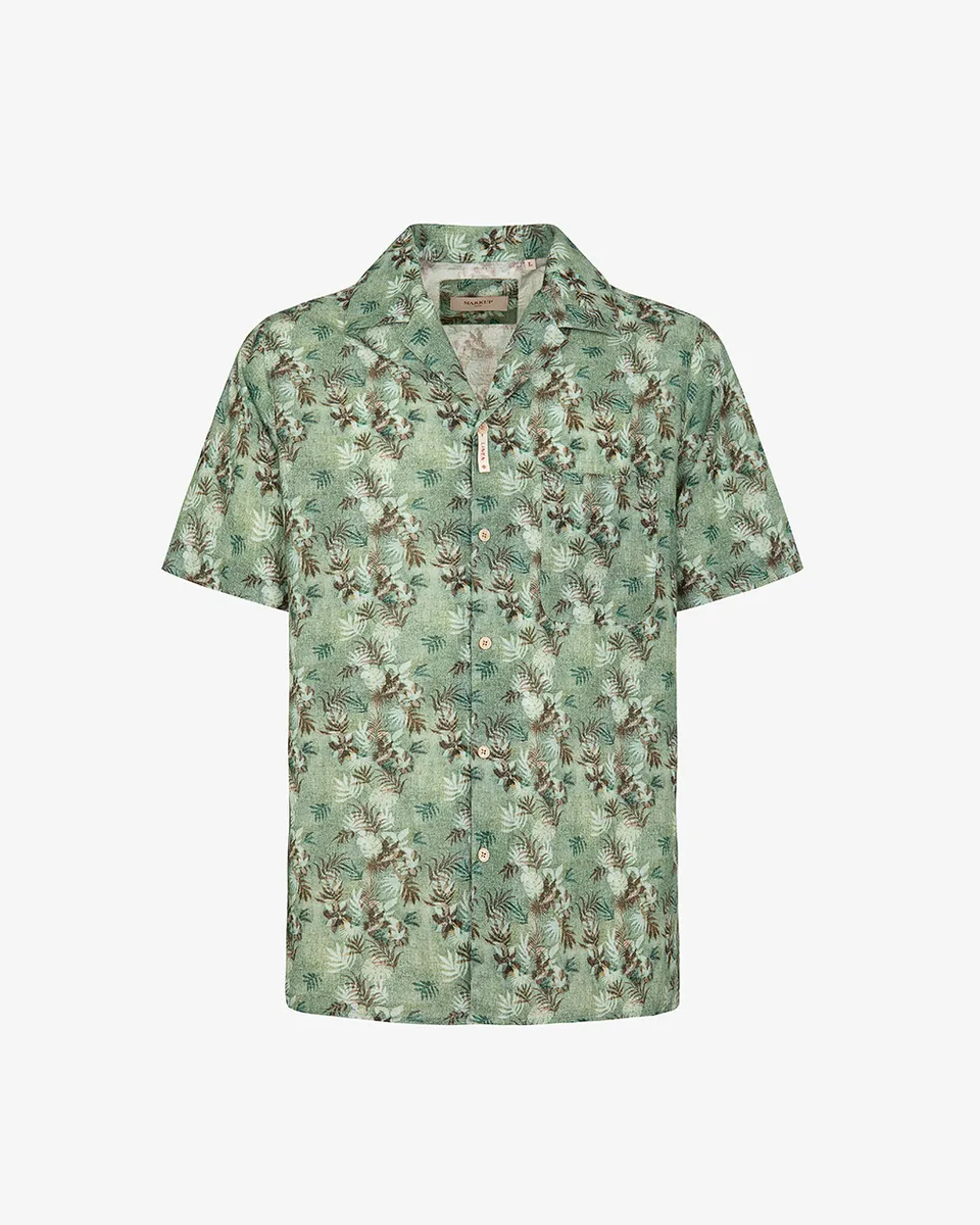 Markup Uomo Camicie Camicia cotone lino stampata