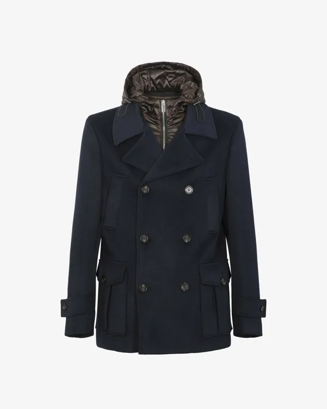 Markup Uomo Cappotti Peacoat panno double con pettorina cappotto