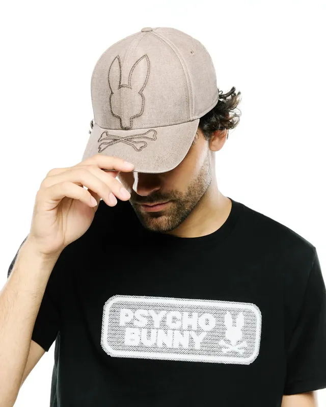 Psycho Bunny Accessories Grover Baseball cap cappellino taupe grigio in cotone