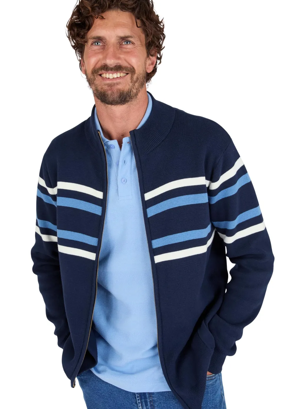 Damart Prêt-à-porter gilet uomo con zip in cotone