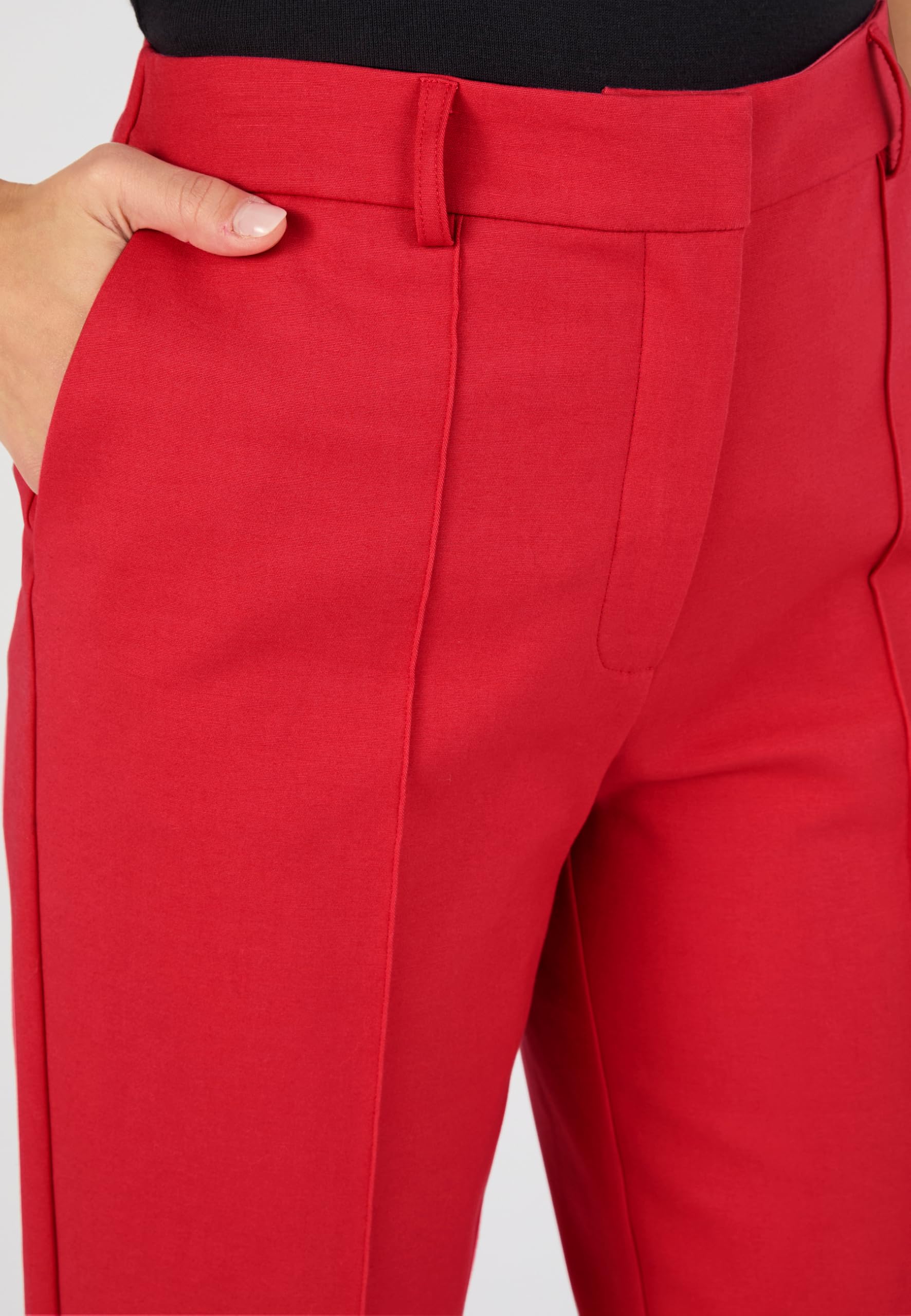 Damart Prêt-à-porter Pantaloni 7/8 di Cotone Raso Donna marrone ecru