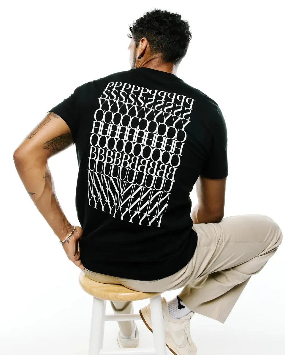 Psycho Bunny Men's Tees MENS PIERS PIMA COTTON BACK GRAPHIC TEE - MT0200366 t-shirt uomo nera