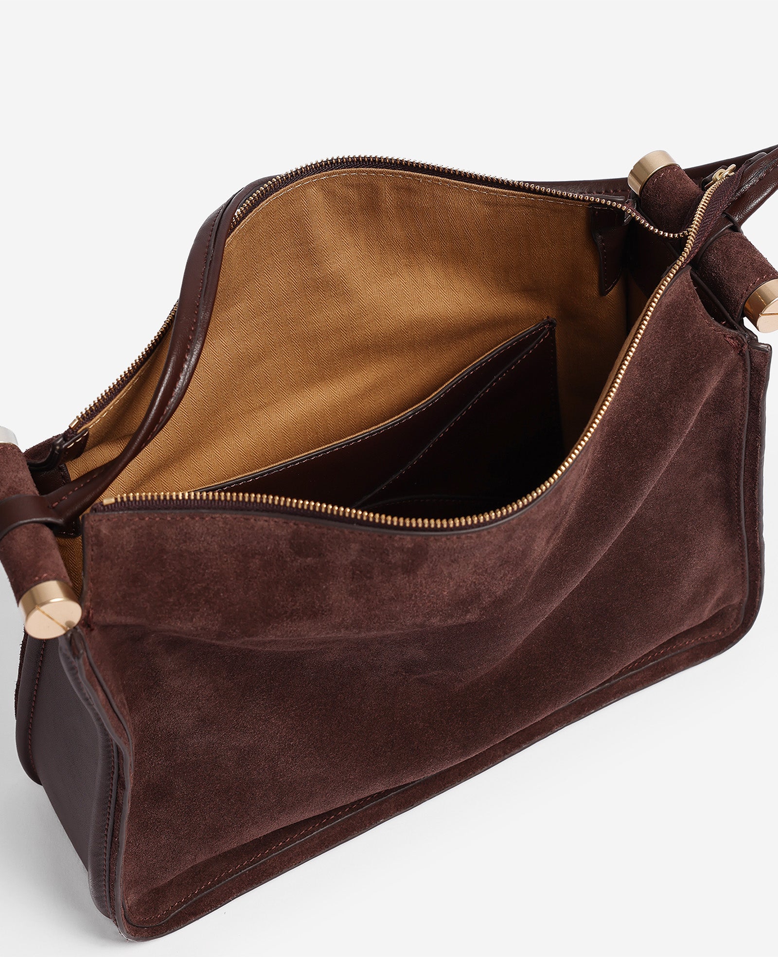 Kenneth Cole Reaction Highline Large Suede Top Handle Shoulder Bag borsa a spalla cioccolato