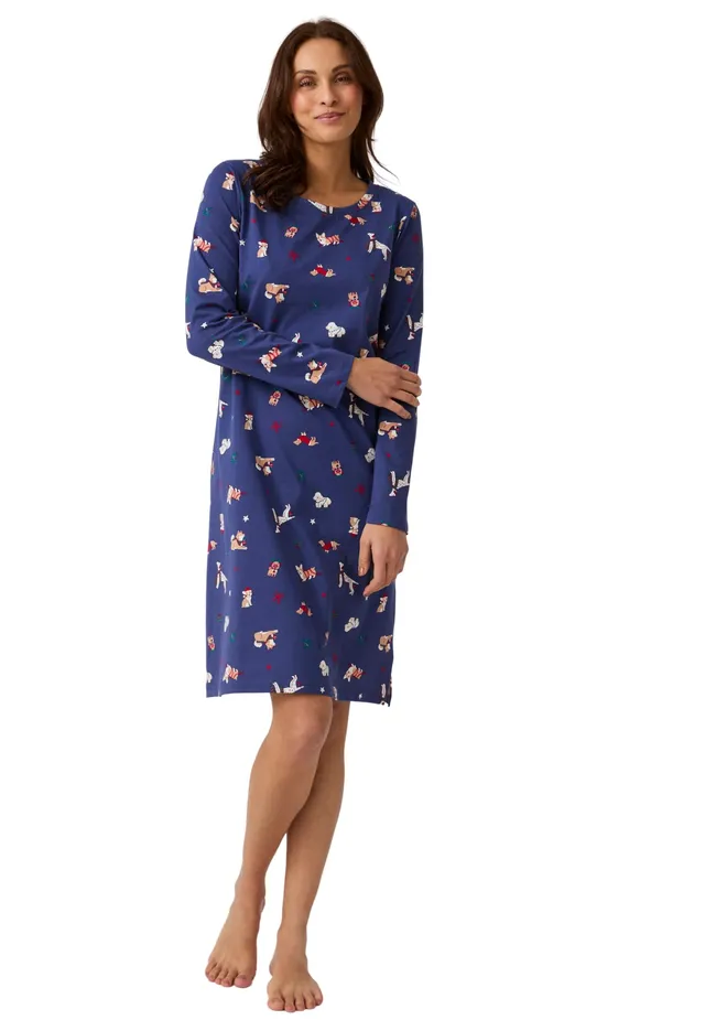 Damart Homewear Camicia da notte di Natale in puro cotone