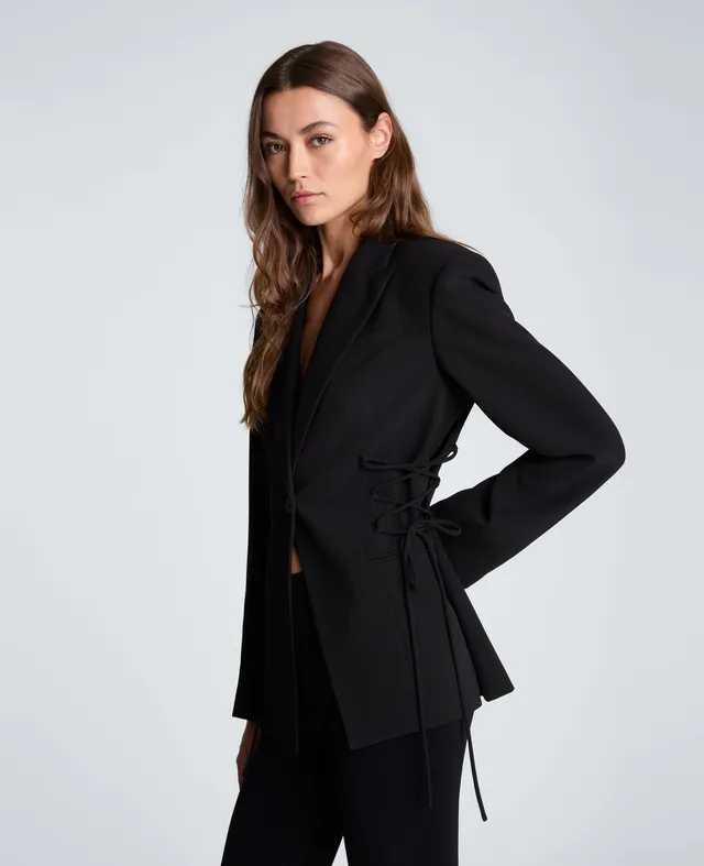 Kenneth Cole Reaction Clothing Slim One Button Jacket with Side Lacing giacca nera