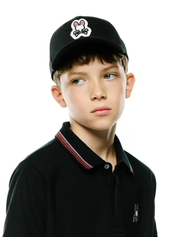 Psycho Bunny Kids Accessories Jaydon KO1500067 cappellino nero cotone