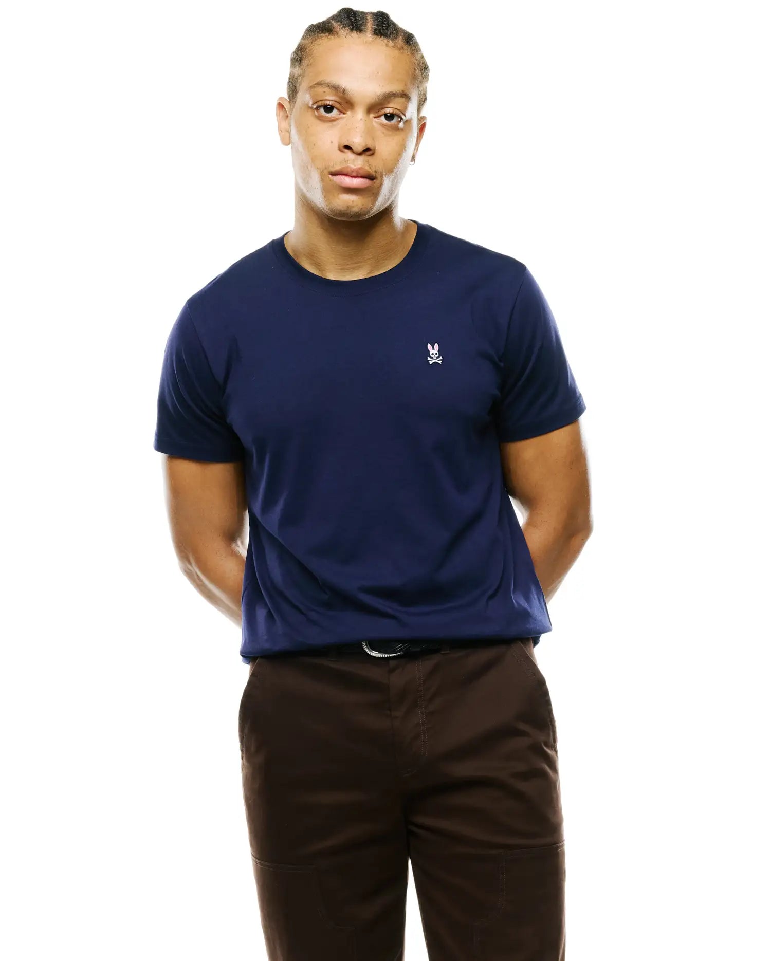 Psycho Bunny Men's Tees Classic Crew Neck Tee B6U014CRPC maglietta blu XXS