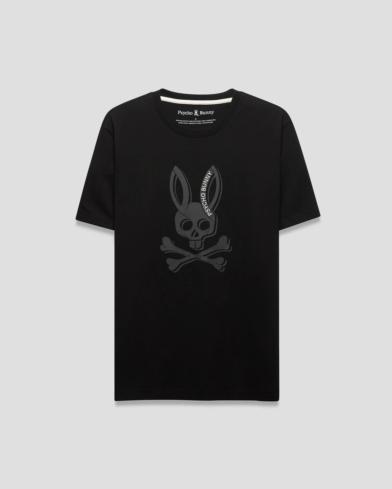 Psycho Bunny Men's Tees Serge Graphic Tee t-shirt 002 Black 2 in cotone Pima
