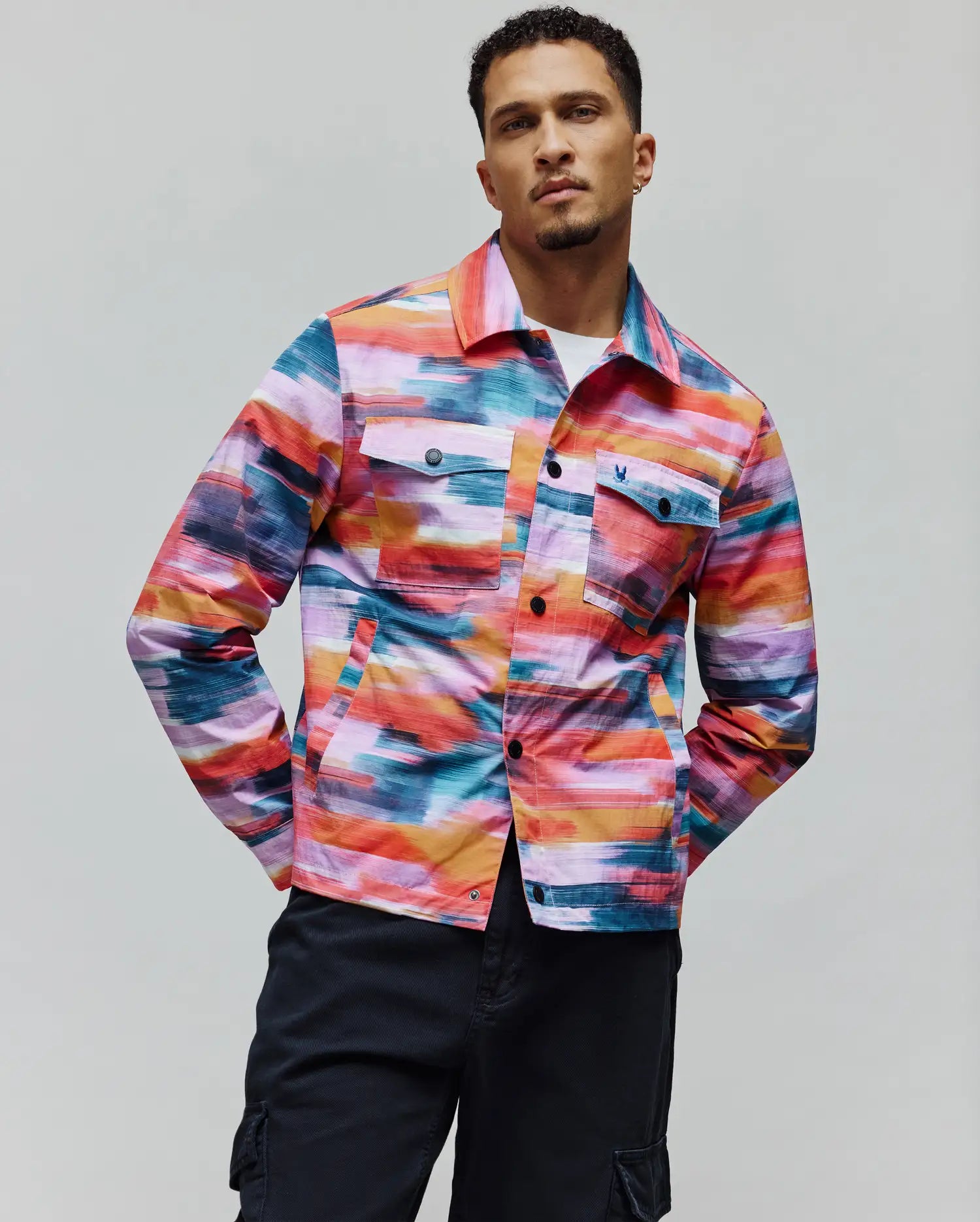 Psycho Bunny Jackets Raphael Jacket giacca 656 Sunkissed Coral in nylon