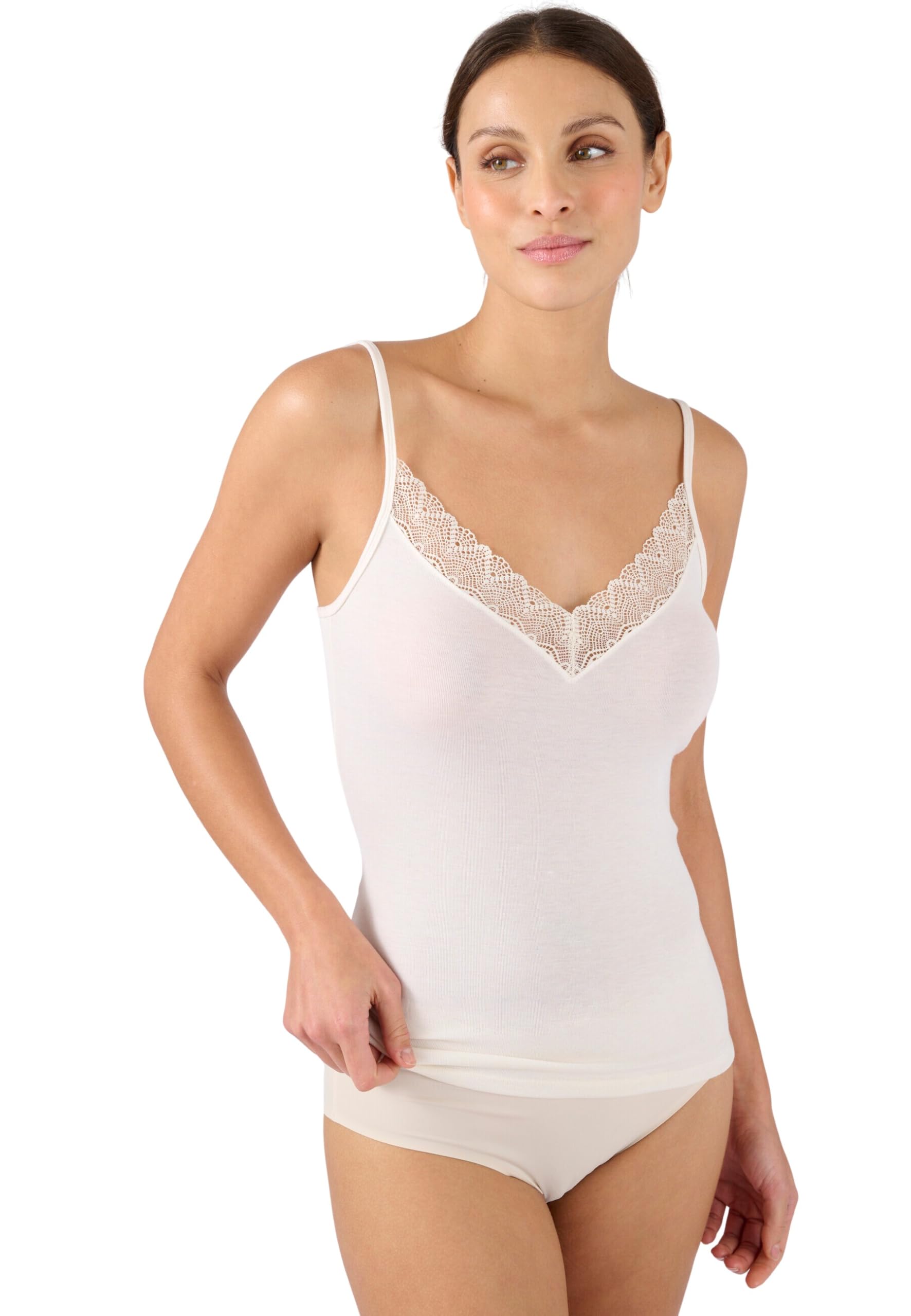 Damart Thermolactyl Caraco collo in pizzo donna nero calore 3