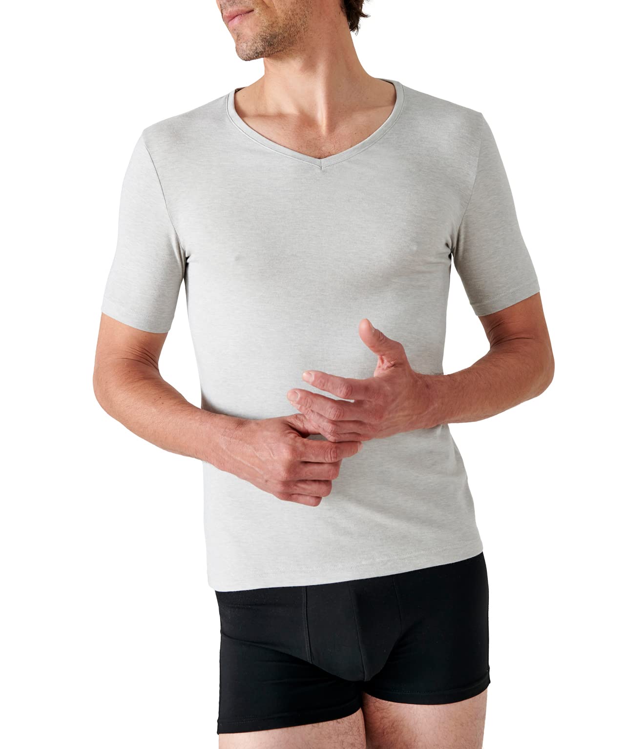 Damart Thermolactyl maglia interlock scollo a V uomo XS bianca calore grado 3