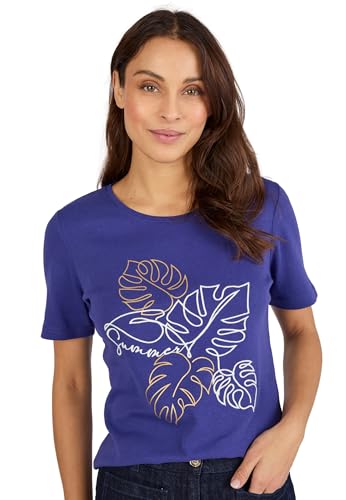 Damart Prêt-à-porter T-shirt ricamata in puro cotone da donna