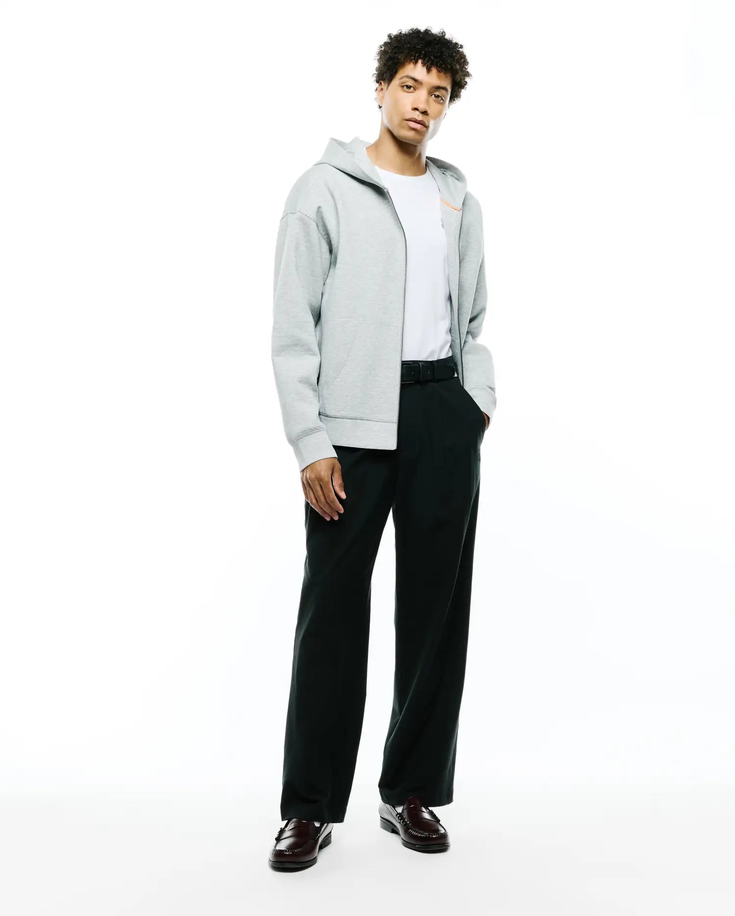 Psycho Bunny Men's Sweatshirts & Hoodies Jonathan Zip Hoodie felpa grigia