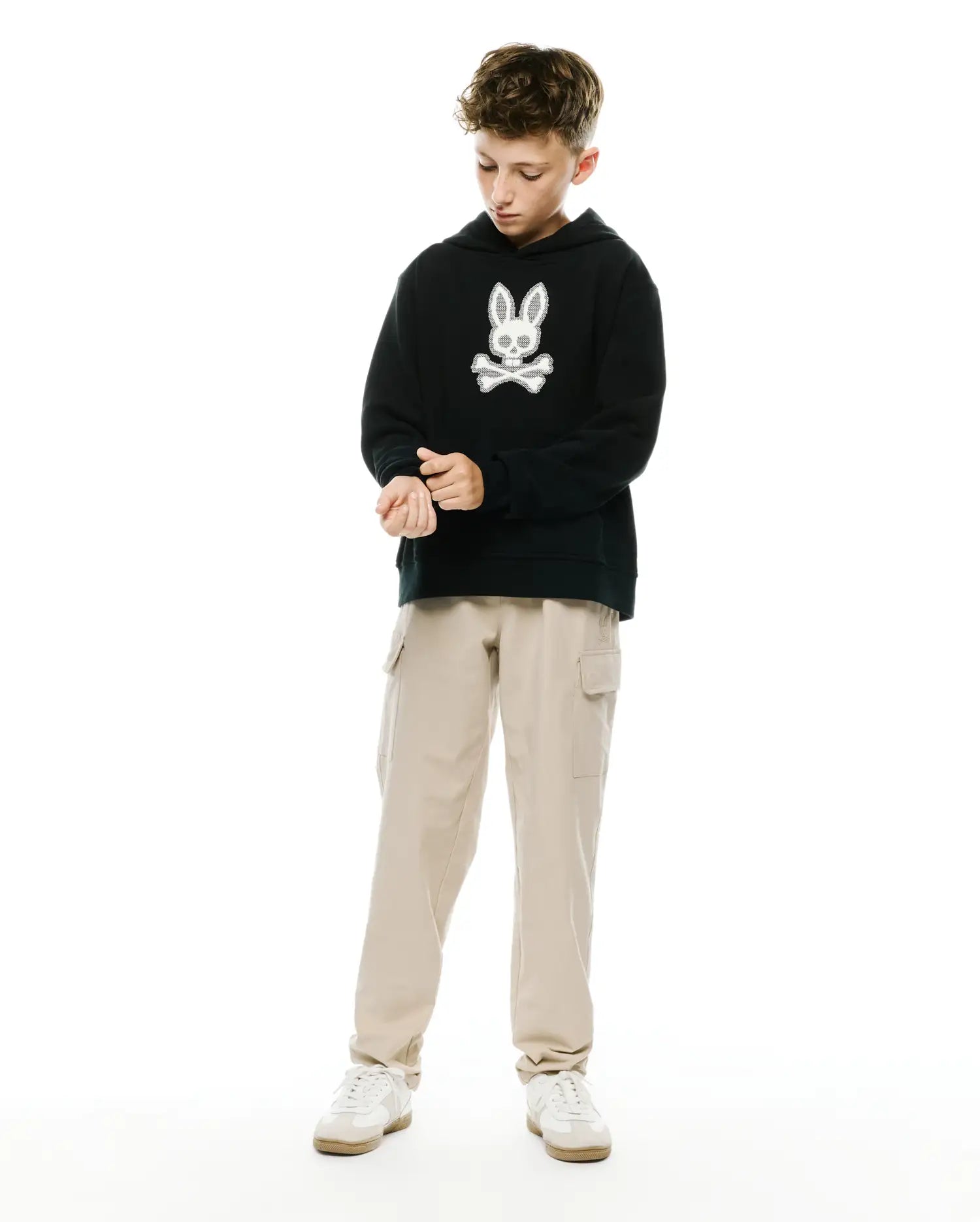 Psycho Bunny Kids Sweatshirts & Hoodies Samson Bunny Hoodie KT0500119 felpa nera