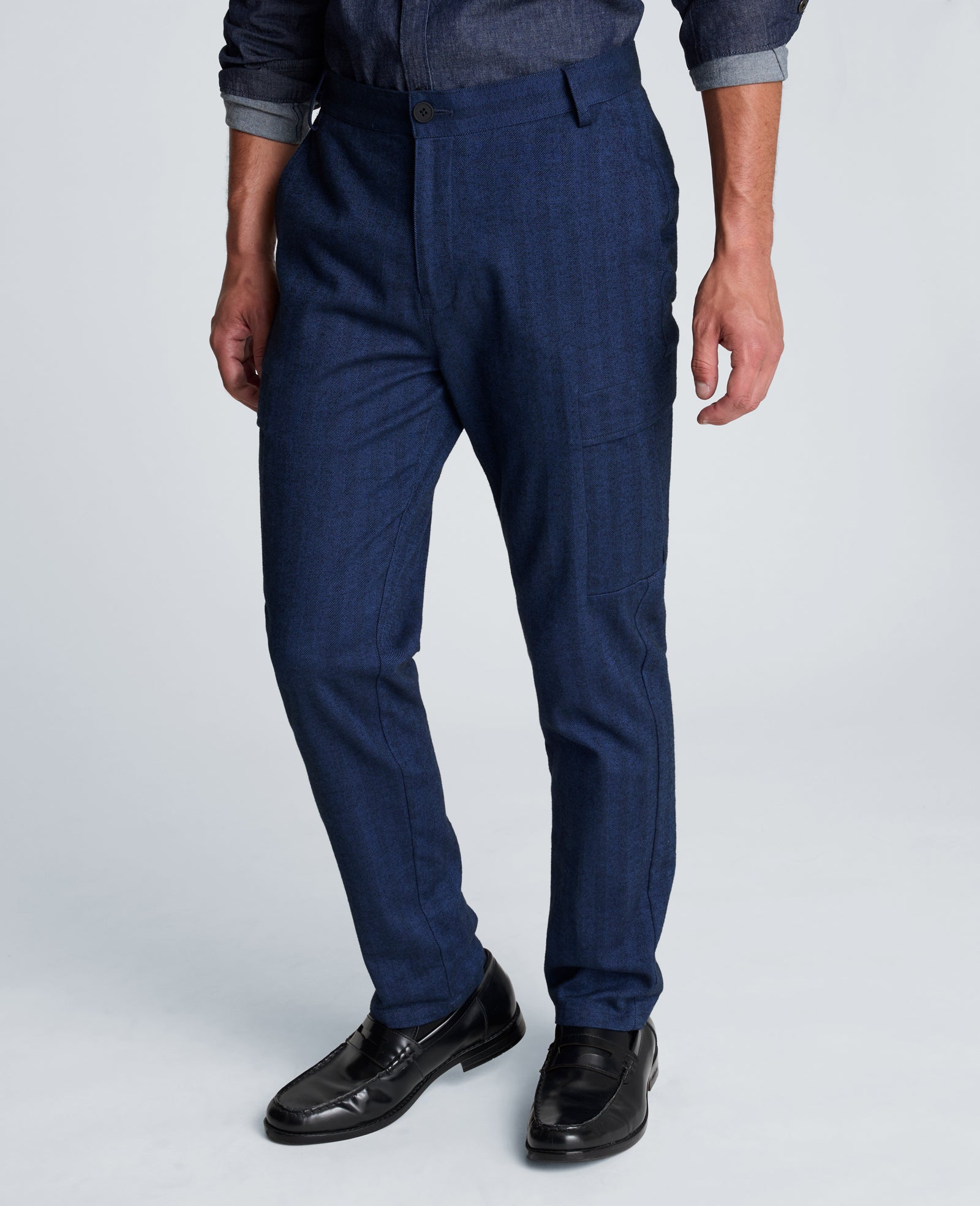 Kenneth Cole Reaction Clothing Cargo Pant pantaloni cargo blu navy mix 30/30 elasticizzati