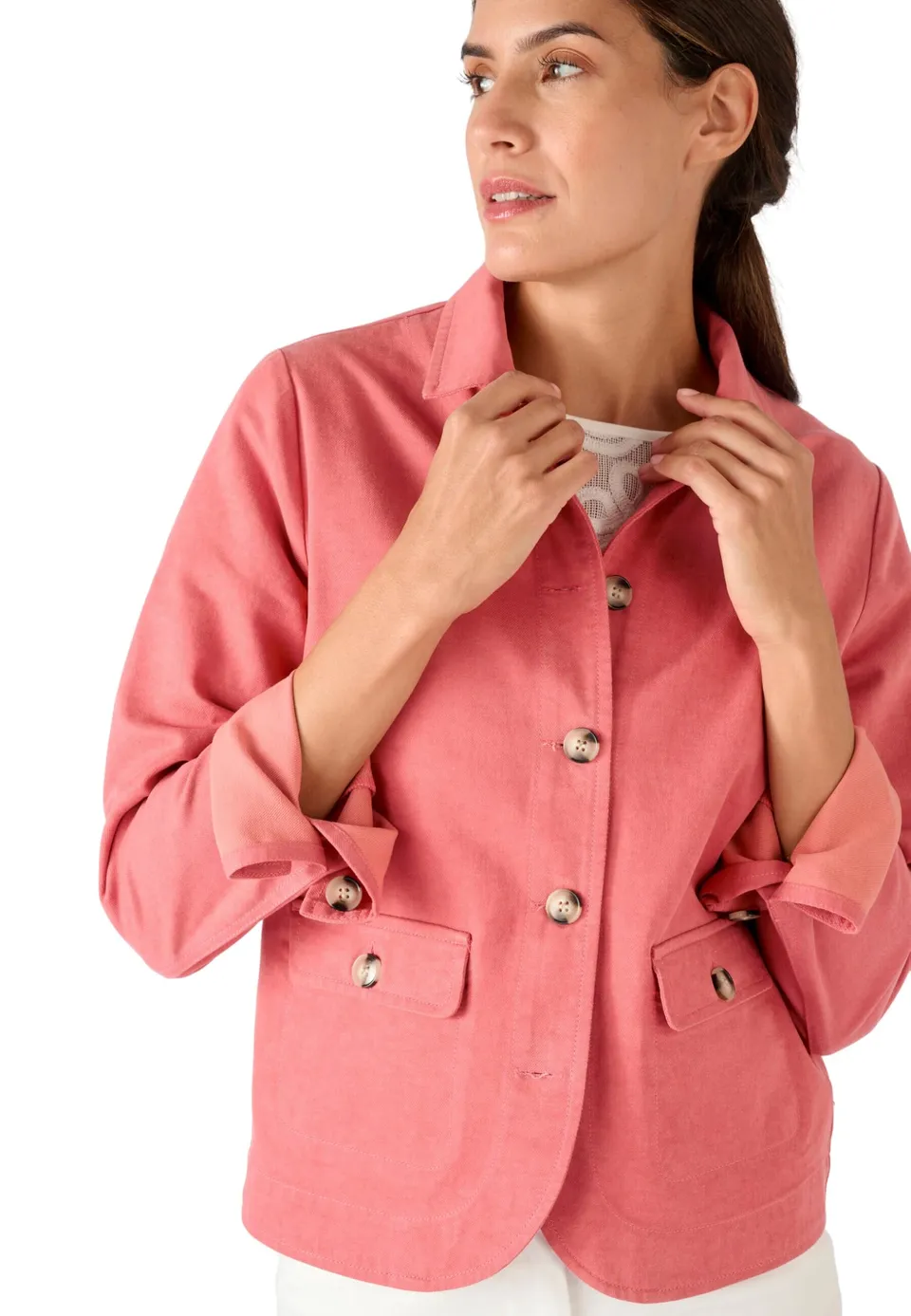 Damart Prêt-à-porter giacca donna rosa antico 56 in lyocell e cotone