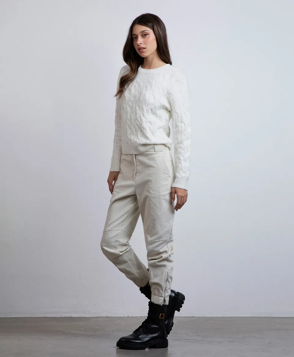 Markup Donna Maglieria Maglia girocollo trecce maglia